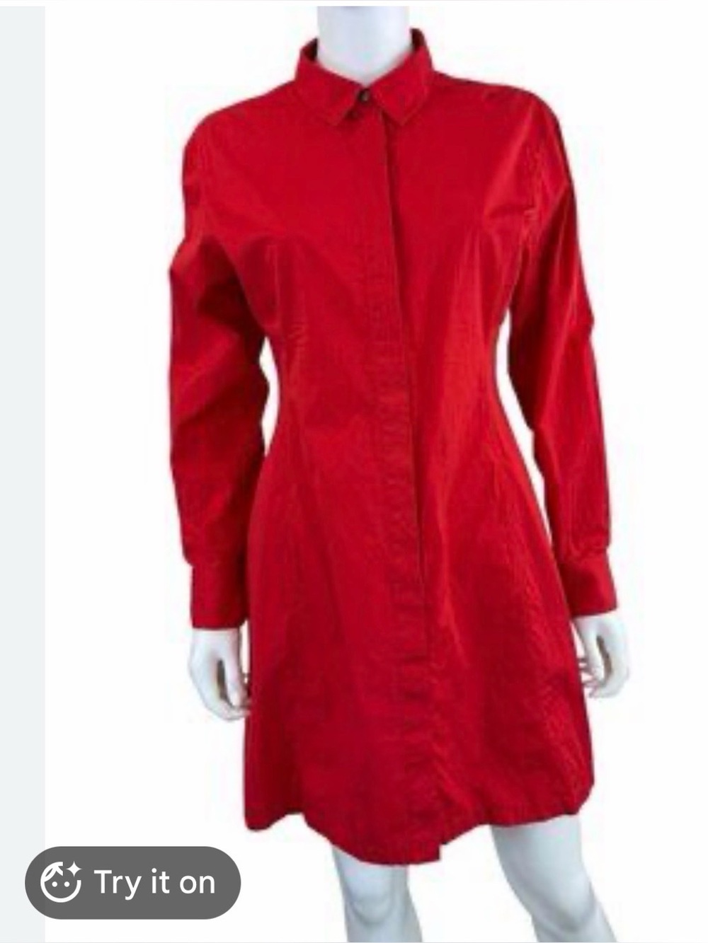 Theory | red/pink cotton-blend button-down shirt dress size 10